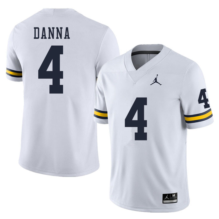 Men #4 Michael Danna Michigan Wolverines College Football Jerseys Sale-White